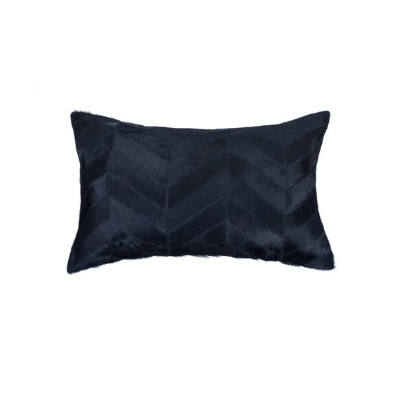 Natural Home Decor Torino Chevron Cowhide Pillow | 1-Piece | Black | 12"x20" - Picture 1 of 2